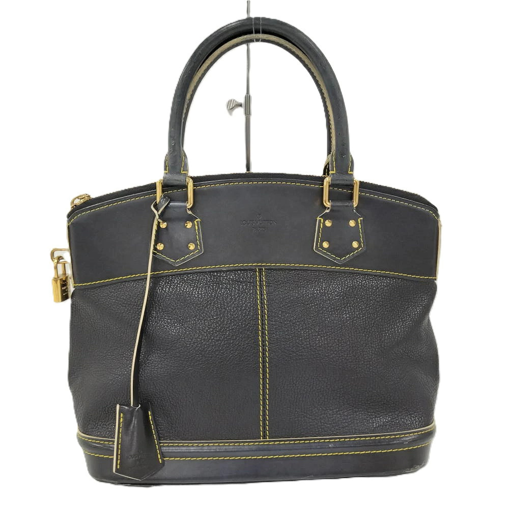 Louis Vuitton Lockit Handbag Leather Navy Blue